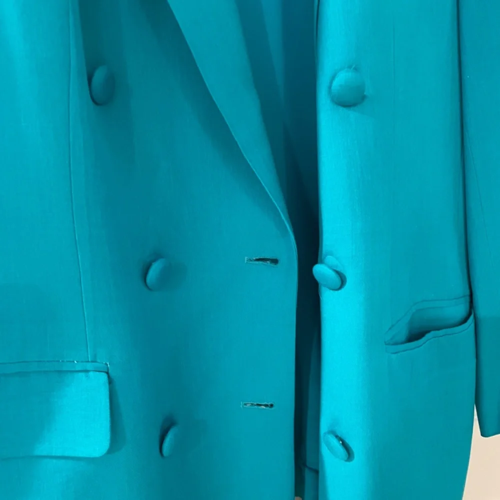 Vintage christian Dior women's skirt suit blue buttons read for sizing